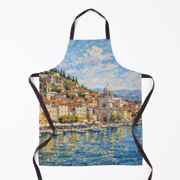 Item preview, Sibenik, Croatia – a painting of a summer day in this beautiful European city. designed and sold by GalleryKauffeld.