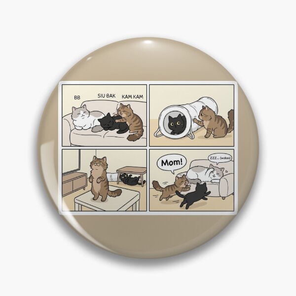 Item preview, Siu Bak & Kam Kam Playtime: Waking Up Mom Cat Comic designed and sold by PetalsPaws.