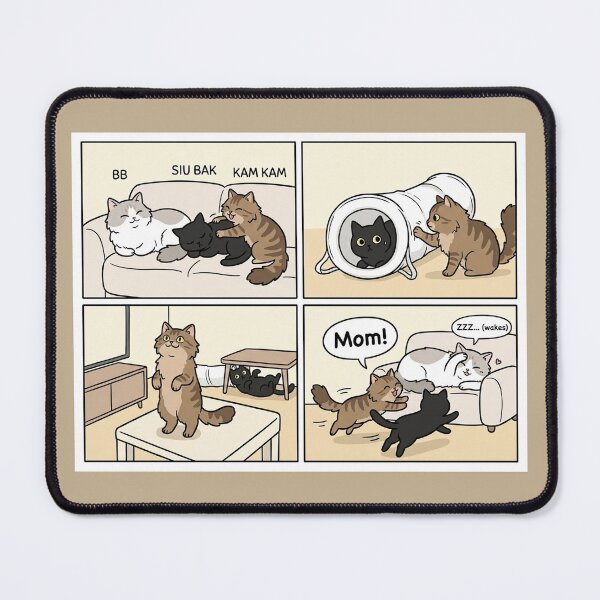 Item preview, Siu Bak & Kam Kam Playtime: Waking Up Mom Cat Comic designed and sold by PetalsPaws.
