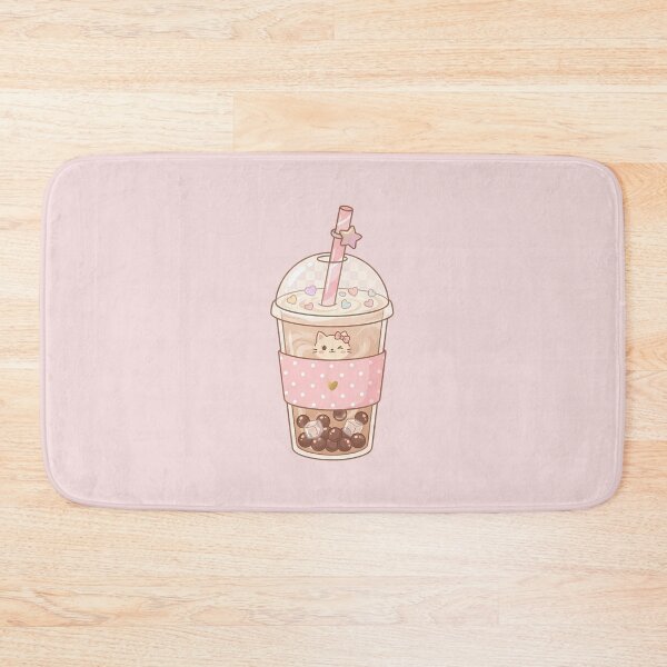 Artikelvorschau, Niedliche, ästhetische Katzen-Boba-Tee-Illustration | Pastellrosa Bubble-Tea-Illustration entworfen und verkauft von MarJul.