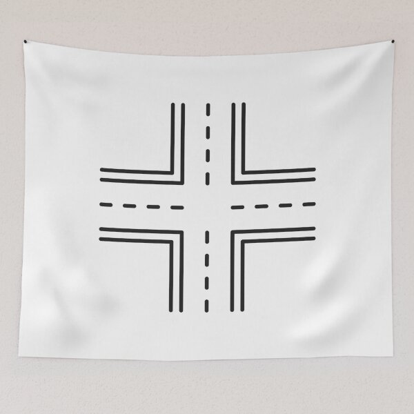 Item preview, Road Intersection Line Icon designed and sold by VectorForge Studio.