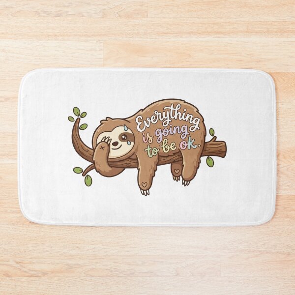 Item preview, Cute, funny, kawaii sloth - Everything is going to be ok designed and sold by Rhu Creations.