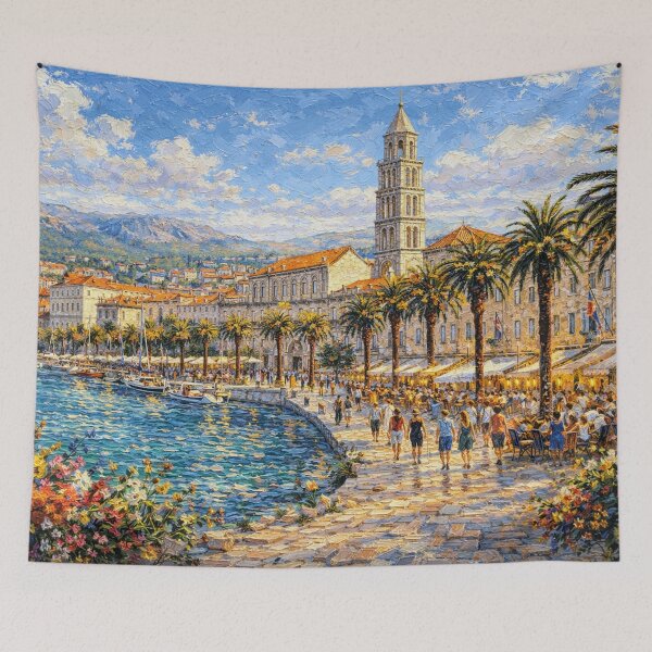 Item preview, Split, Croatia – a painting of a summer day in this beautiful European city. designed and sold by GalleryKauffeld.