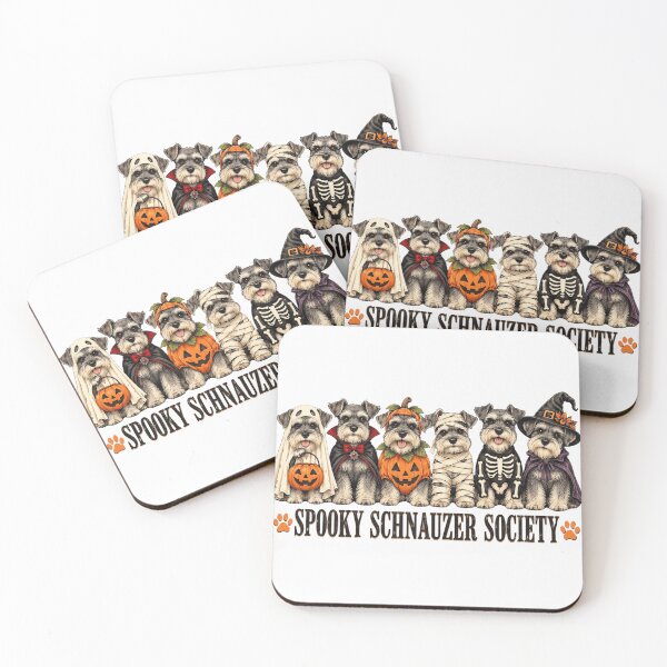 Item preview, halloween Schnauzer Squad in Spooky Costume Art designed and sold by ROUX-ART.