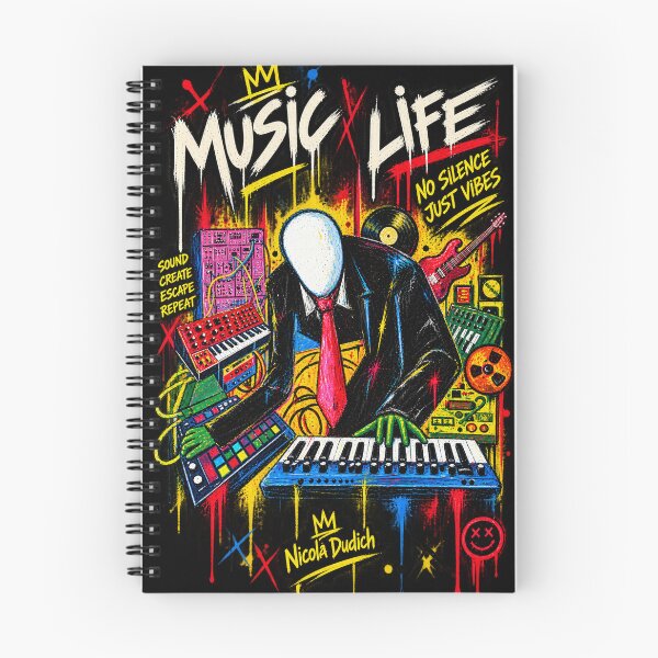 Item preview, Music Life Synthwave Street Art – Electronic Music DJ Design designed and sold by NicolaDudich.