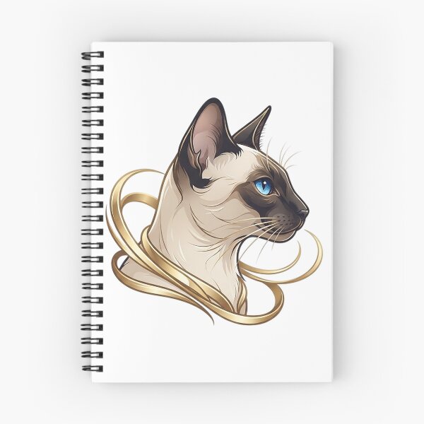 Item preview, Elegant Siamese Cat with Golden Ribbons Vector Design - Luxury Pet Portrait and Illustration designed and sold by Nubian Style.