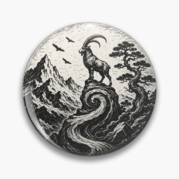 Item preview, Vintage Mountain Goat Outdoorsy Nature Wilderness designed and sold by Y-Vibes.