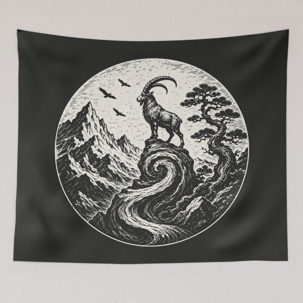 Item preview, Vintage Mountain Goat Outdoorsy Nature Wilderness   designed and sold by Y-Vibes.