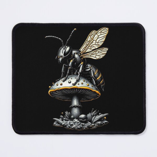 Item preview, Cyber Wasp - Gold Titanium & Carbon Fiber Techwear Emblem designed and sold by Shift-Bloom.