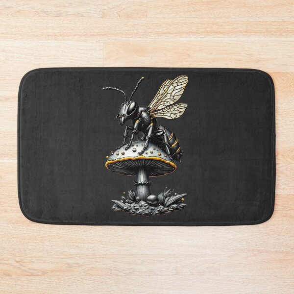 Item preview, Cyber Wasp - Gold Titanium & Carbon Fiber Techwear Emblem designed and sold by Shift-Bloom.