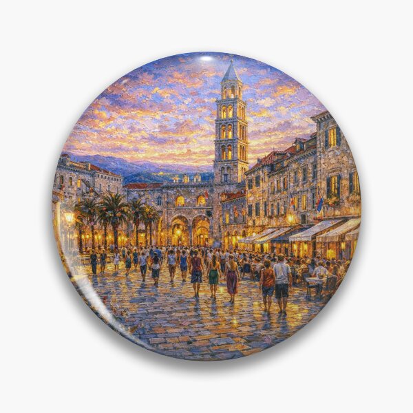 Item preview, Split, Croatia – a painting of a summer night in this beautiful European city. designed and sold by GalleryKauffeld.