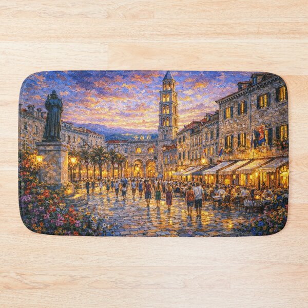 Item preview, Split, Croatia – a painting of a summer night in this beautiful European city. designed and sold by GalleryKauffeld.