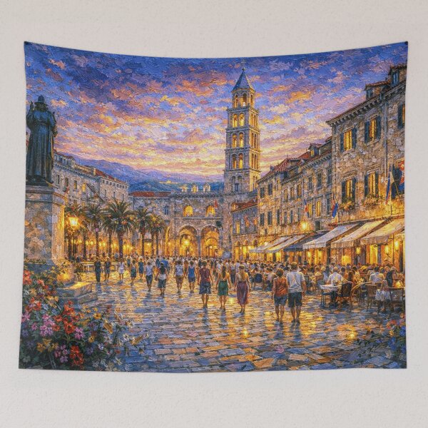 Item preview, Split, Croatia – a painting of a summer night in this beautiful European city. designed and sold by GalleryKauffeld.