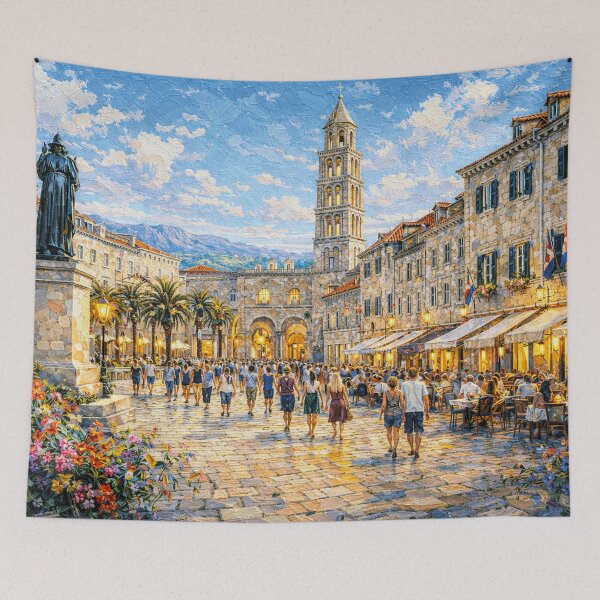 Item preview, A painting of Split, Croatia – A Beautiful city in Europe. designed and sold by GalleryKauffeld.