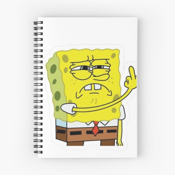 Item preview, Annoyed SpongeBob Middle Finger – Funny Meme Sticker designed and sold by frantuliuss.