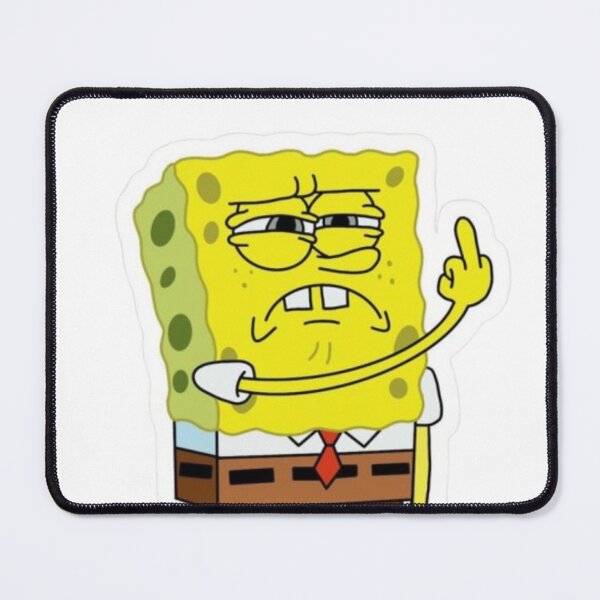 Item preview, Annoyed SpongeBob Middle Finger – Funny Meme Sticker designed and sold by frantuliuss.
