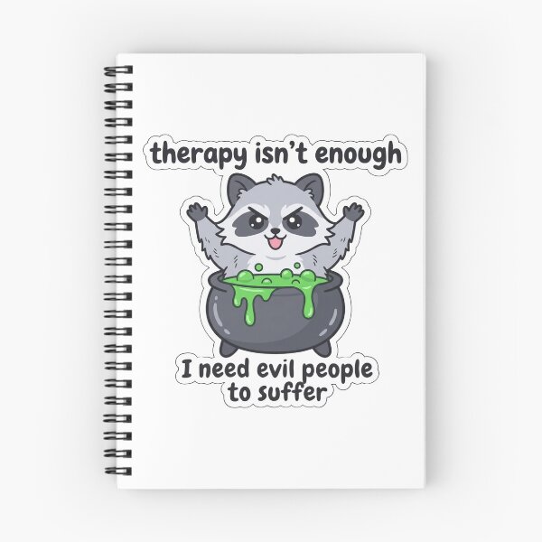 Item preview, Therapy Isn't Enough Evil People Suffer Raccoon Cauldron Funny Dark Humor Witchy Meme designed and sold by raedattia.
