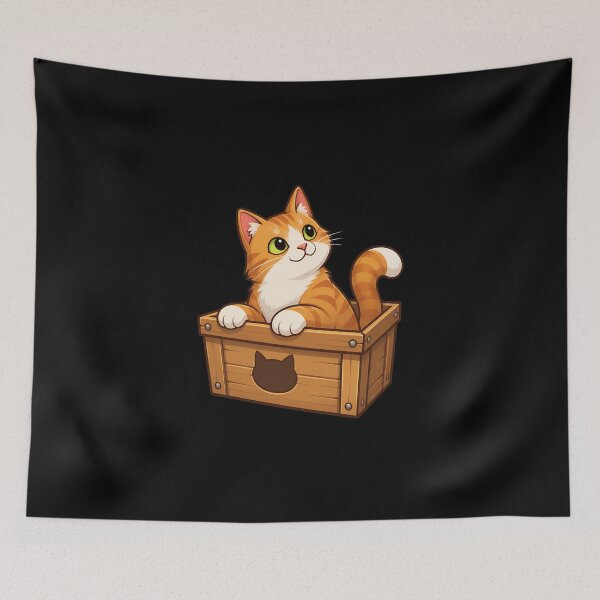 Item preview, Cute Orange Cat In Melting Box Art designed and sold by Dmo3HarkoArt.