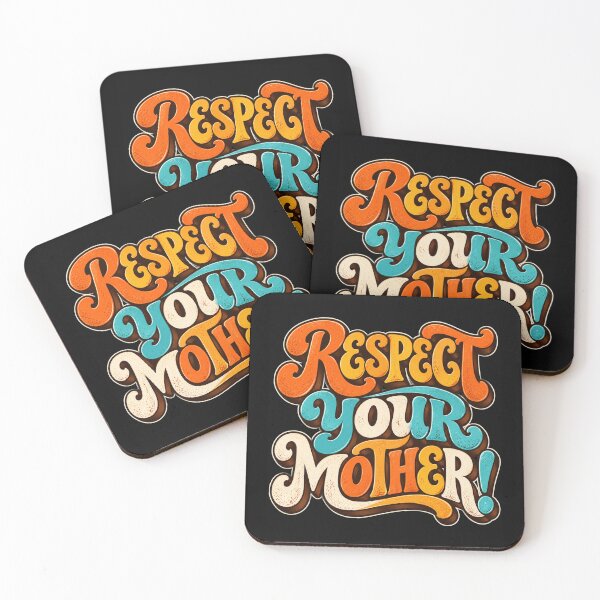 Item preview, Respect Your Mother Vintage Retro Floral Typography Art designed and sold by ROUX-ART.