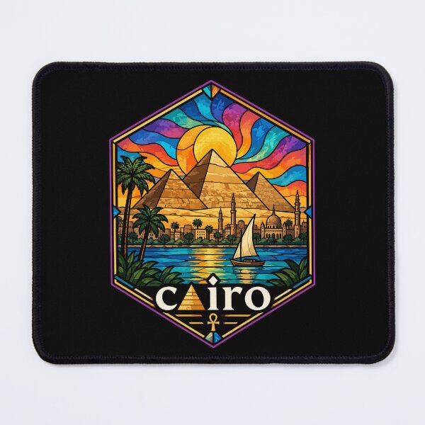 Item preview, Cairo Egypt Piramids Stained Glass Art designed and sold by TomFrontierArt.