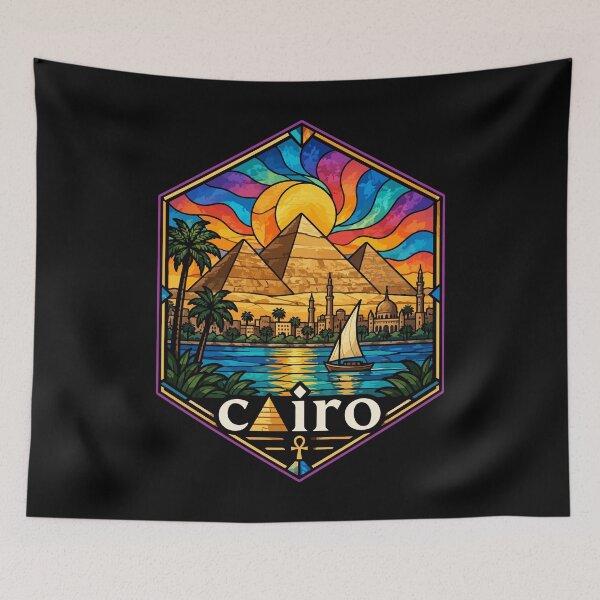 Item preview, Cairo Egypt Piramids Stained Glass Art designed and sold by TomFrontierArt.