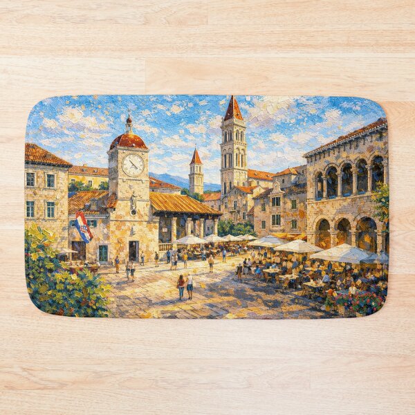 Item preview, Trogir, Croatia – a painting of a summer day in this beautiful European city. designed and sold by GalleryKauffeld.