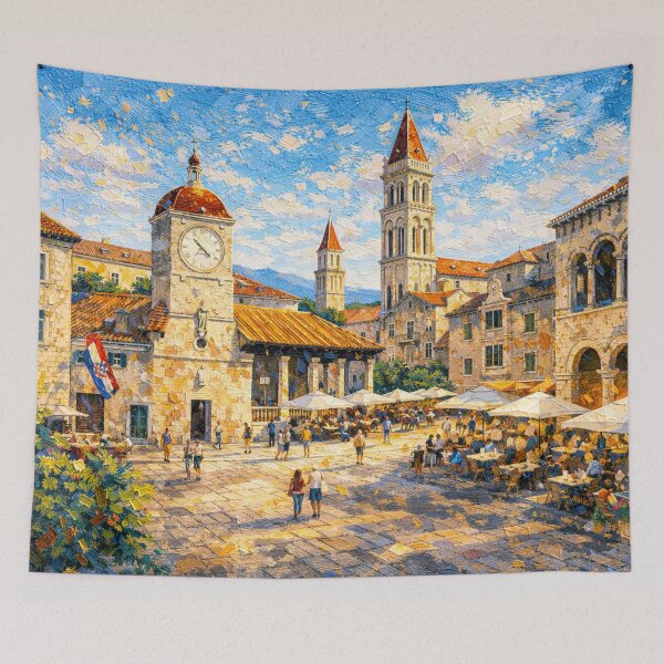 Item preview, Trogir, Croatia – a painting of a summer day in this beautiful European city. designed and sold by GalleryKauffeld.