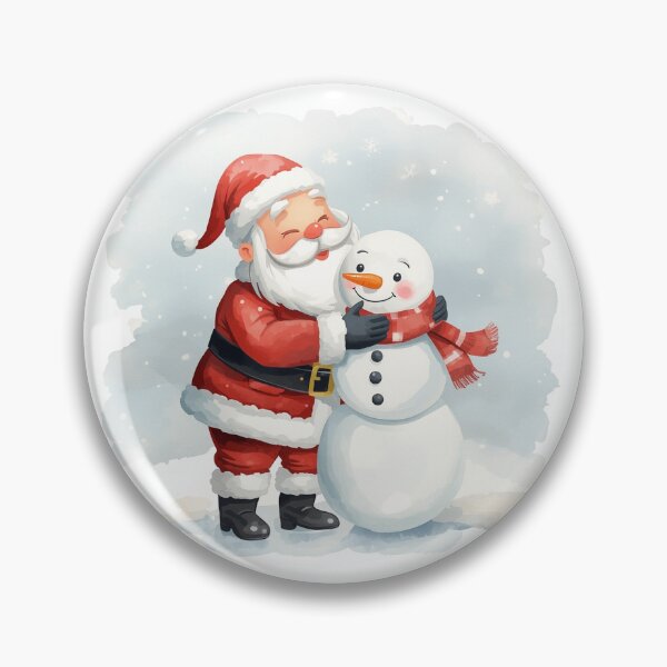Item preview, Santa Claus Hugging Snowman – Christmas Watercolor Art designed and sold by mayatA-rt.
