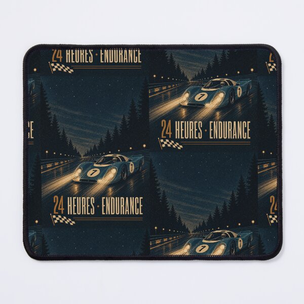 Item preview, Circuit de la Sarthe: Midnight Endurance - Vintage 1960s French Racing Illustration - Gift for Motorsports Lovers designed and sold by MoonSkyArt.
