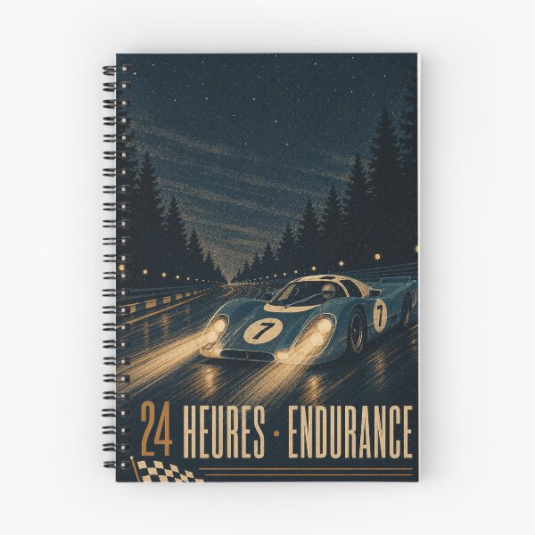 Item preview, Circuit de la Sarthe: Midnight Endurance - Vintage 1960s French Racing Illustration - Gift for Motorsports Lovers designed and sold by MoonSkyArt.