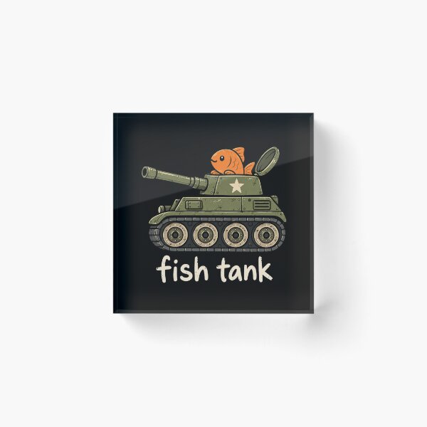 Item preview, fish tank cute cartoon tank with orange fish designed and sold by ROUX-ART.