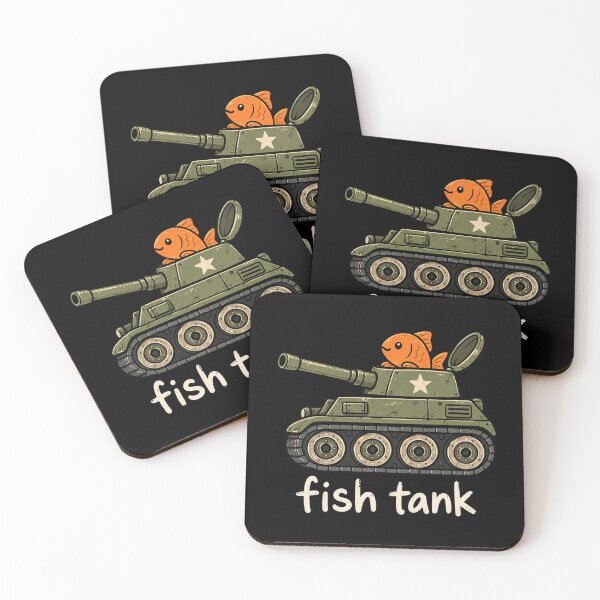 Item preview, fish tank cute cartoon tank with orange fish designed and sold by ROUX-ART.