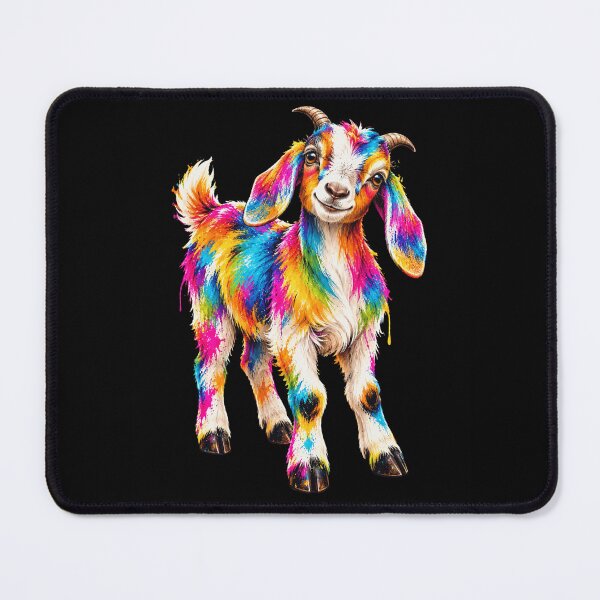 Item preview, goat colorful rainbow splash art cute folk style designed and sold by ROUX-ART.