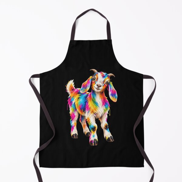 Item preview, goat colorful rainbow splash art cute folk style designed and sold by ROUX-ART.