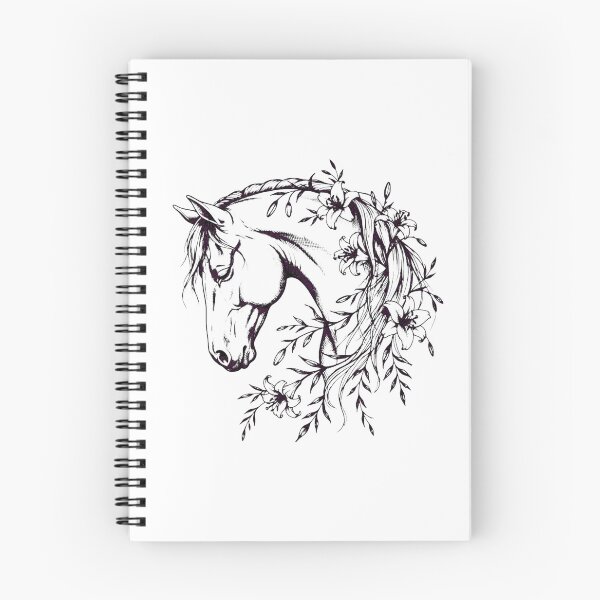 Item preview, Elegant Horse Floral Outline Equestrian Art Design designed and sold by Vibe-Vary.