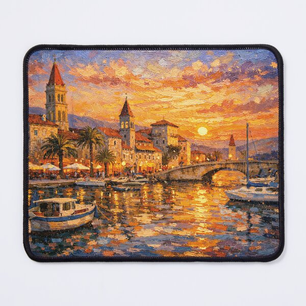 Item preview, Trogir, Croatia – a painting of a summer night in this beautiful European city. designed and sold by GalleryKauffeld.