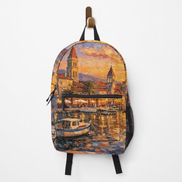 Item preview, Trogir, Croatia – a painting of a summer night in this beautiful European city. designed and sold by GalleryKauffeld.