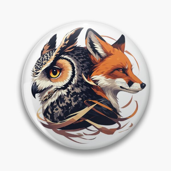 Item preview, Wise Owl and Clever Fox Vector Emblem Design - Dual Animal Portrait Illustration designed and sold by Nubian Style.