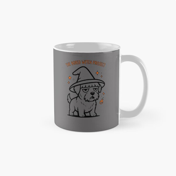 Item preview, The Bored Witch Project Orange Halloween Terrier Movie Parody Art designed and sold by The Bold Line Studio.