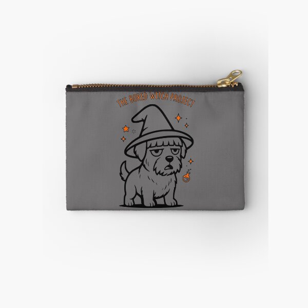Item preview, The Bored Witch Project Orange Halloween Terrier Movie Parody Art designed and sold by The Bold Line Studio.