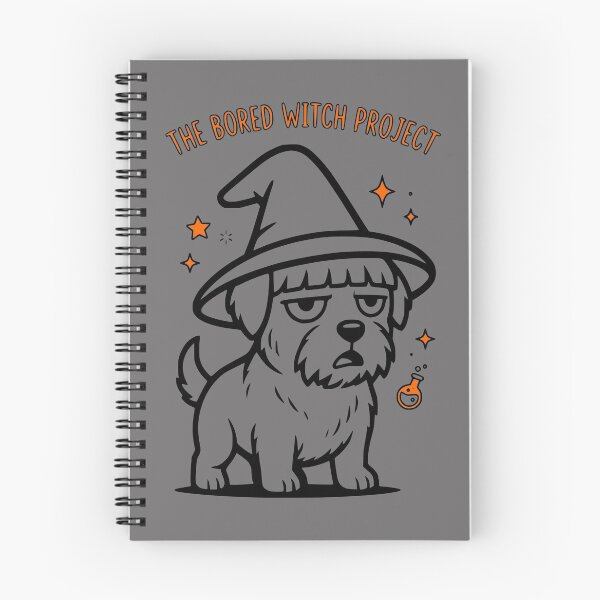 Item preview, The Bored Witch Project Orange Halloween Terrier Movie Parody Art designed and sold by The Bold Line Studio.