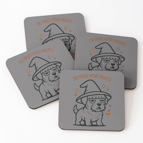 Item preview, The Bored Witch Project Orange Halloween Terrier Movie Parody Art designed and sold by The Bold Line Studio.