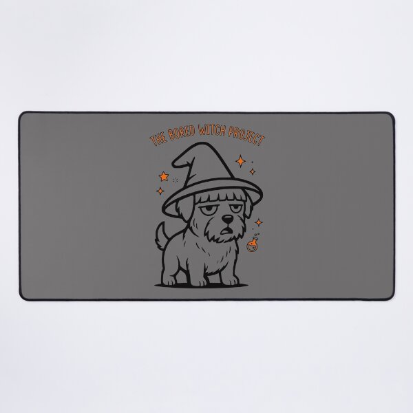Item preview, The Bored Witch Project Orange Halloween Terrier Movie Parody Art designed and sold by The Bold Line Studio.