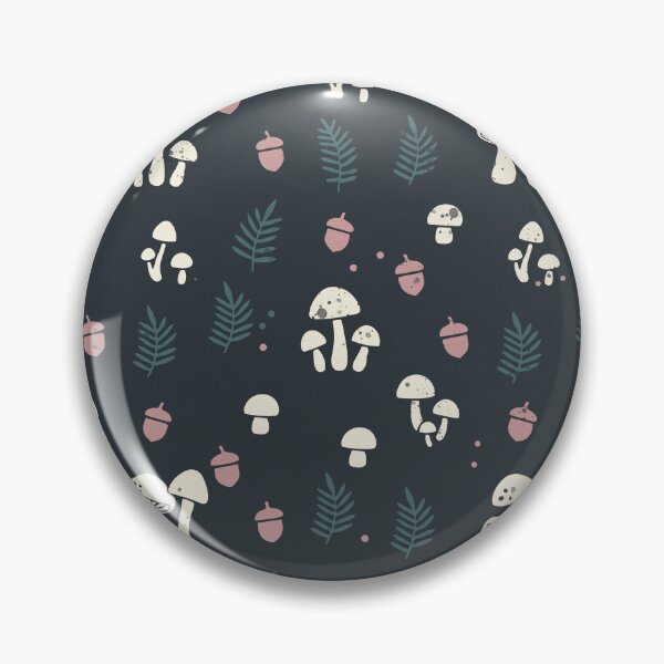 Item preview, Wild mushrooms and acorns in the night forest designed and sold by Pattique.