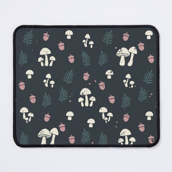Item preview, Wild mushrooms and acorns in the night forest designed and sold by Pattique.