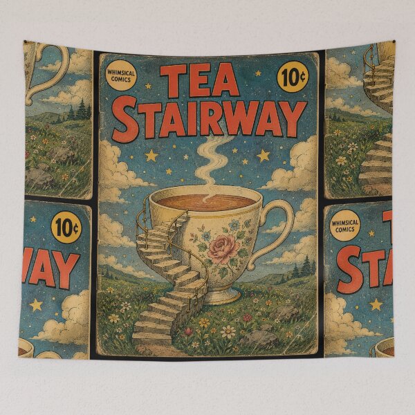 Item preview, Whimsy Surreal Teacup Stairway designed and sold by bapupa.