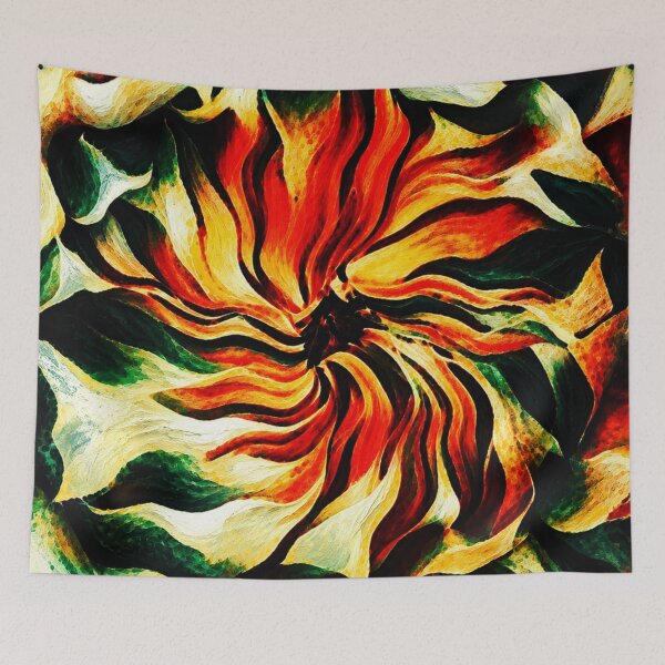 Item preview, Ember Petal Convergence – Fiery Botanical Abstract designed and sold by Absractshop4942.