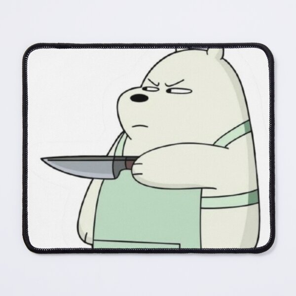 Item preview, Angry Ice Bear with Knife – We Bare Bears Meme Sticker designed and sold by frantuliuss.