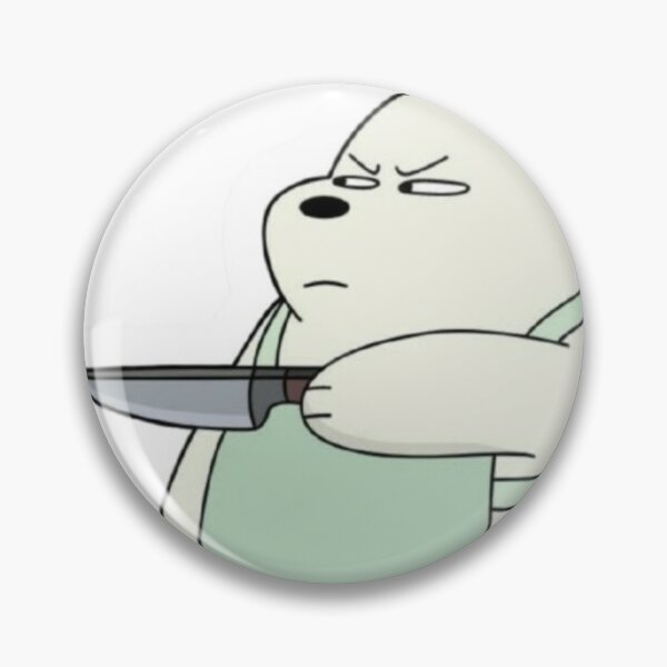 Item preview, Angry Ice Bear with Knife – We Bare Bears Meme Sticker designed and sold by frantuliuss.