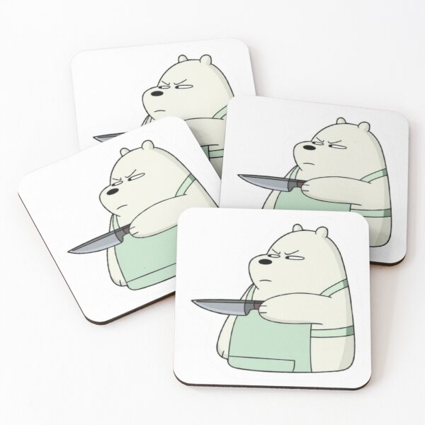 Item preview, Angry Ice Bear with Knife – We Bare Bears Meme Sticker designed and sold by frantuliuss.